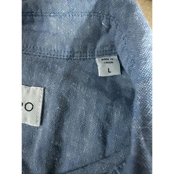 Coastaoro Linen Chambra Button Up Collared Top Men Sz L Coastal Staple Essential - Picture 5 of 8